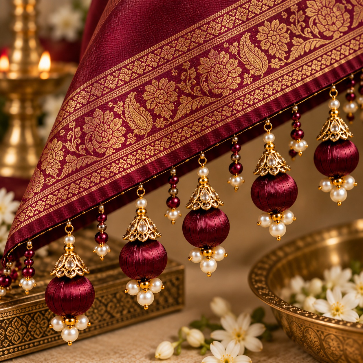Festive Maroon Tassels