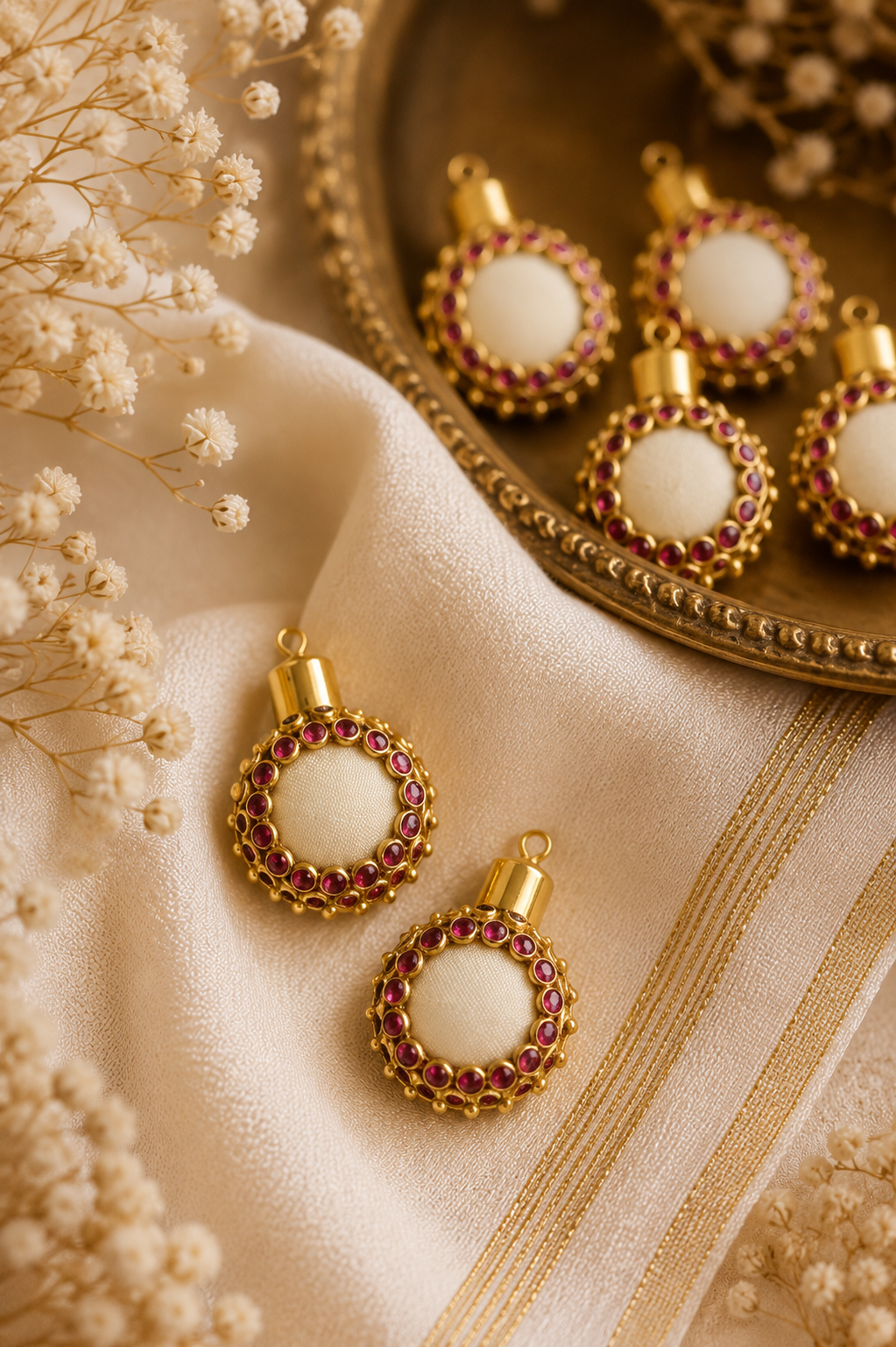 white beads